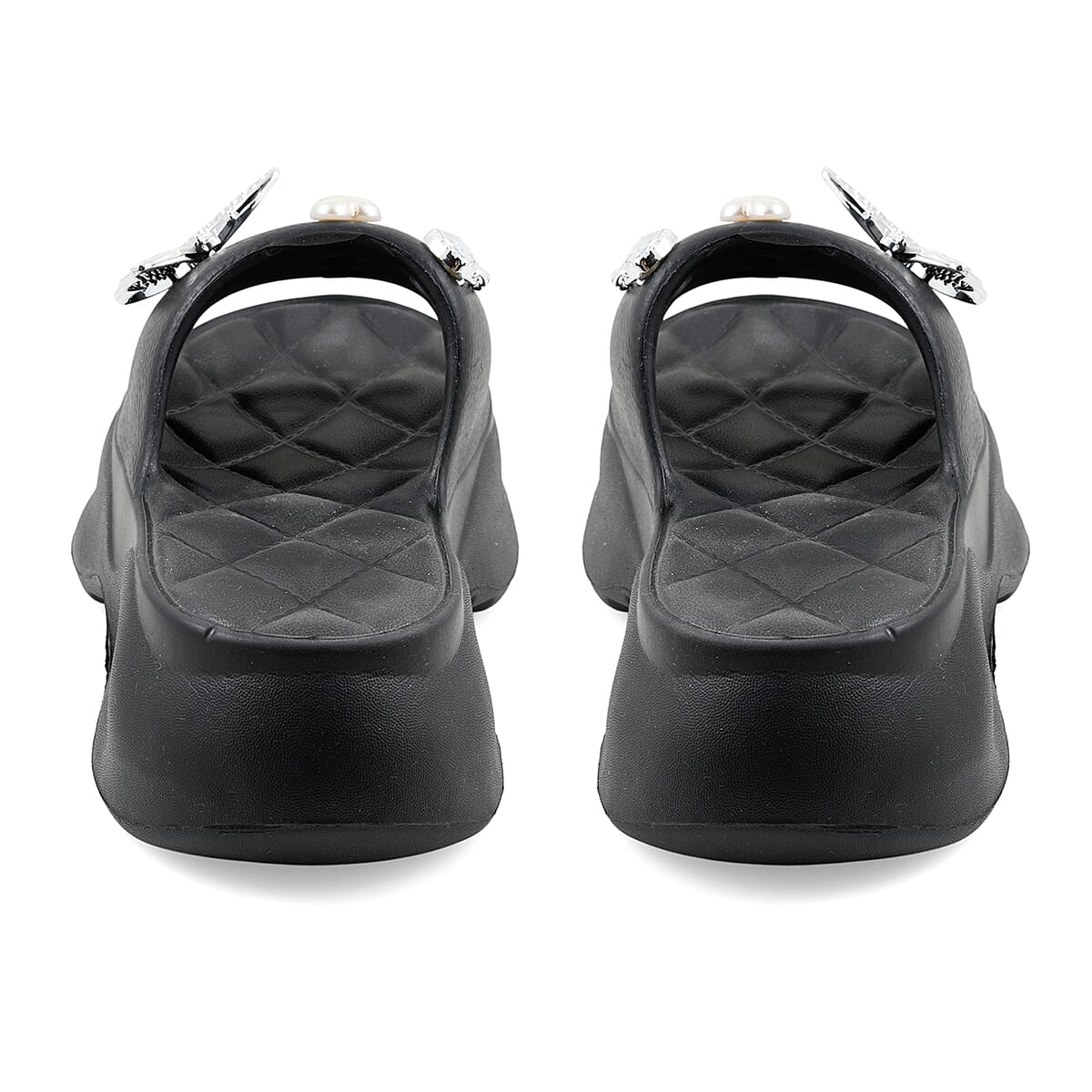 LOVE 83 Black EVA Butterfly Rhinestone Sandals - M image number 3