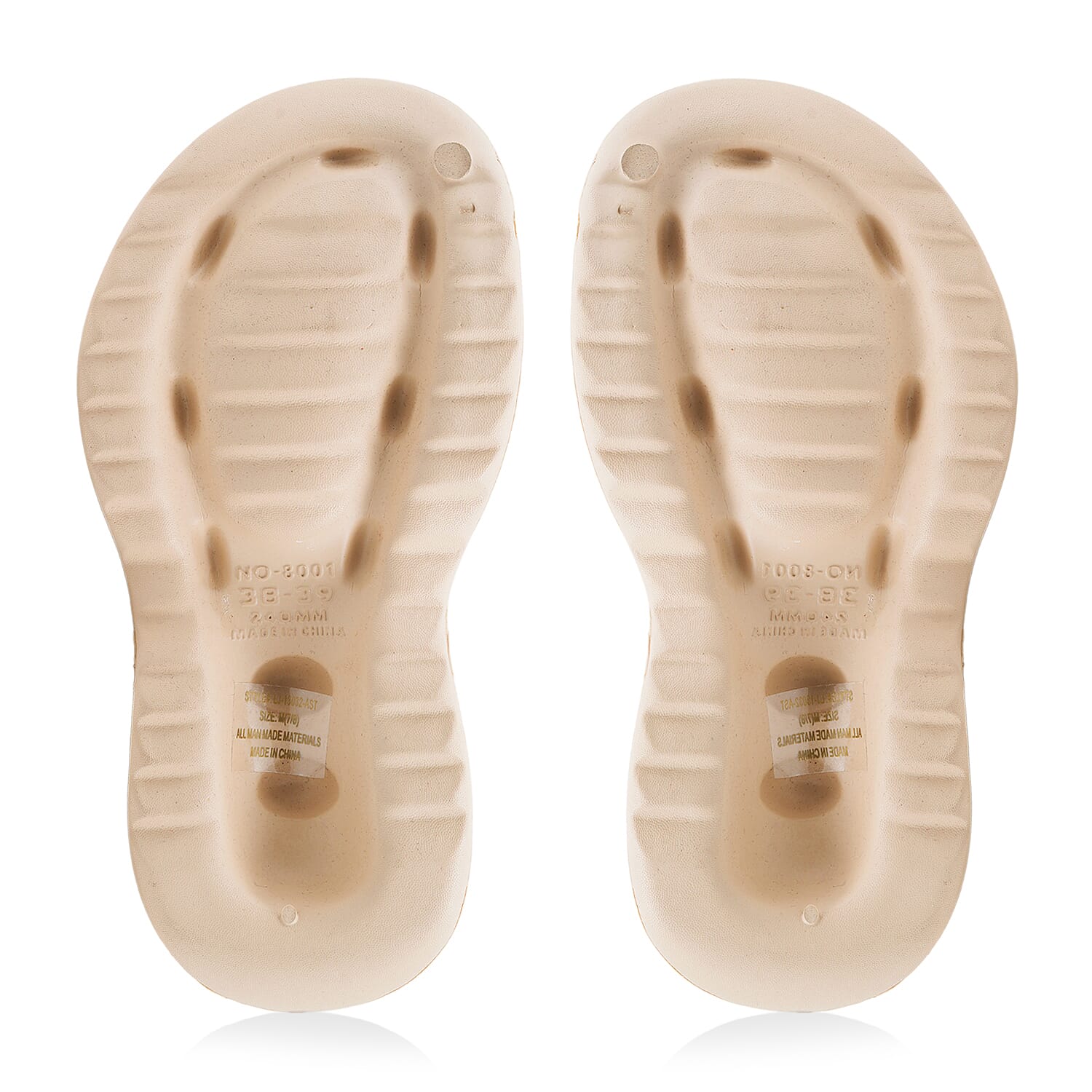 LOVE 83 Cream EVA Butterfly Rhinestone Sandals - S