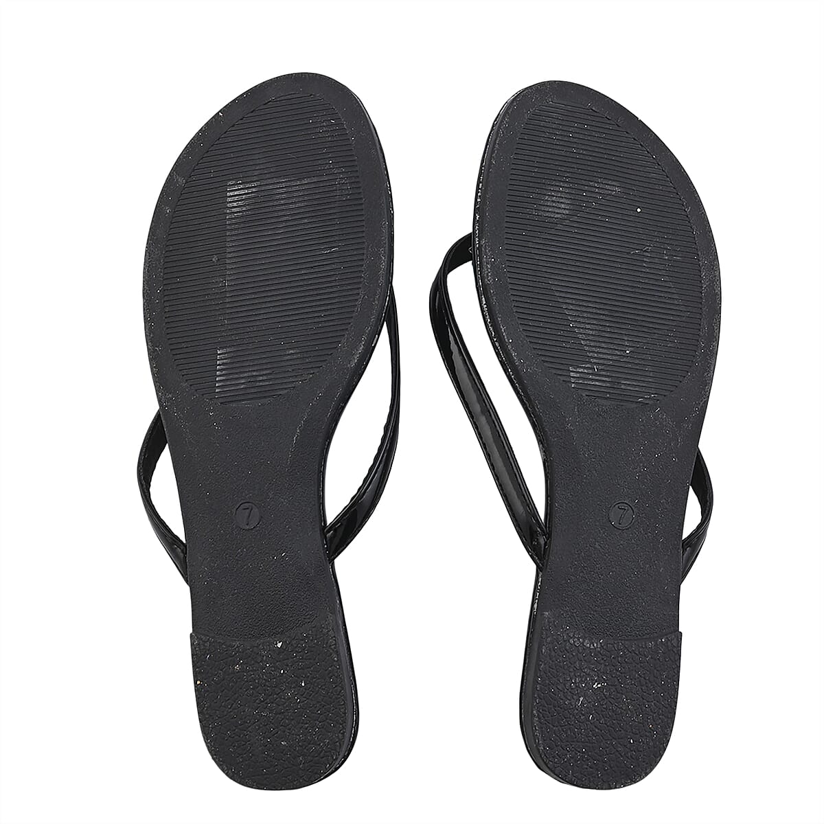 LOVE 83 Black Orchid Flower PU Sandal - Size 10 image number 5