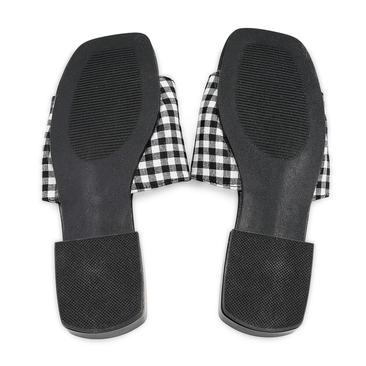 MATERIAL GIRL Black Checkered Fruit Heel Sandal - Size 6 image number 4