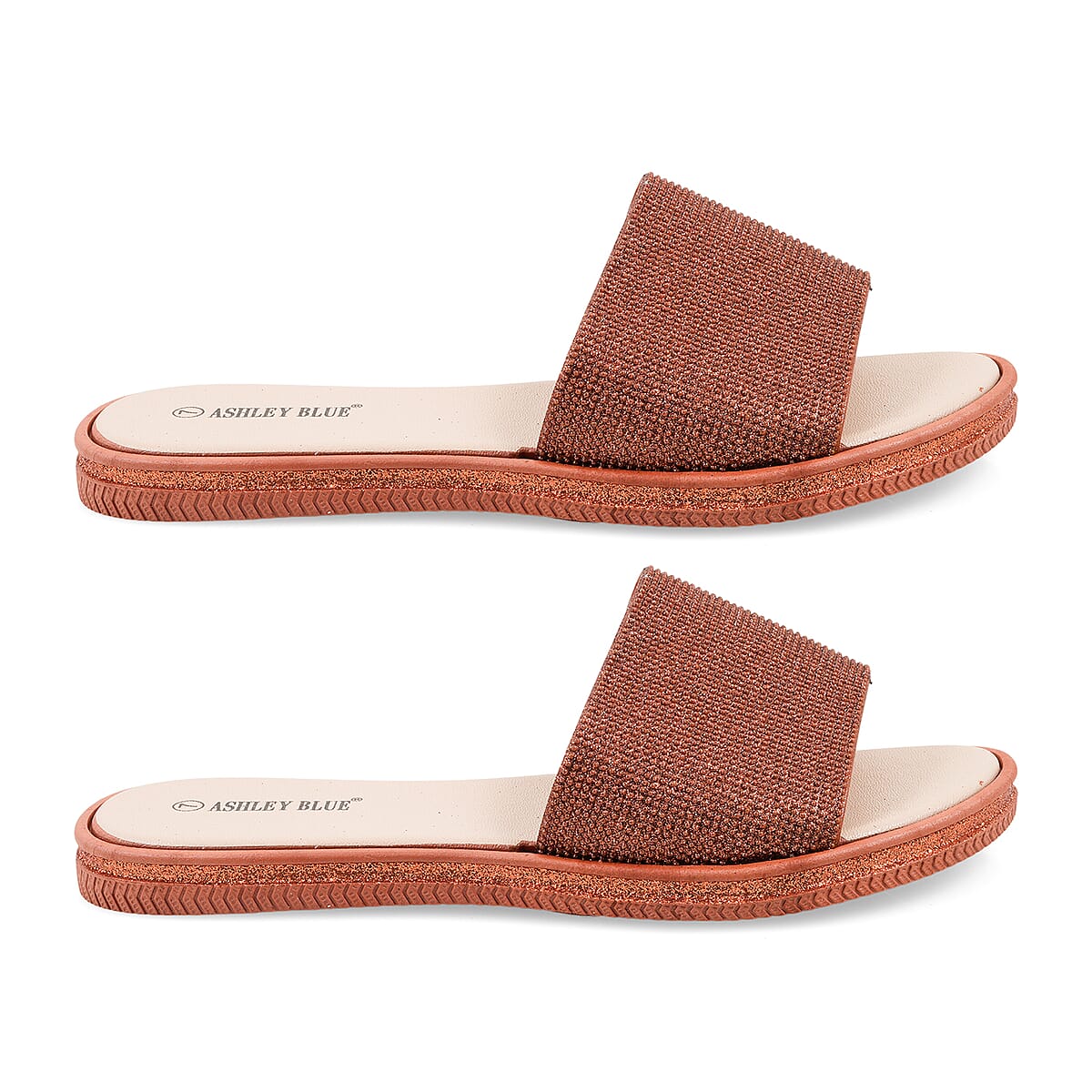 ASHLEY BLUE Bronze Rhinestone Slides - Size 9 image number 2