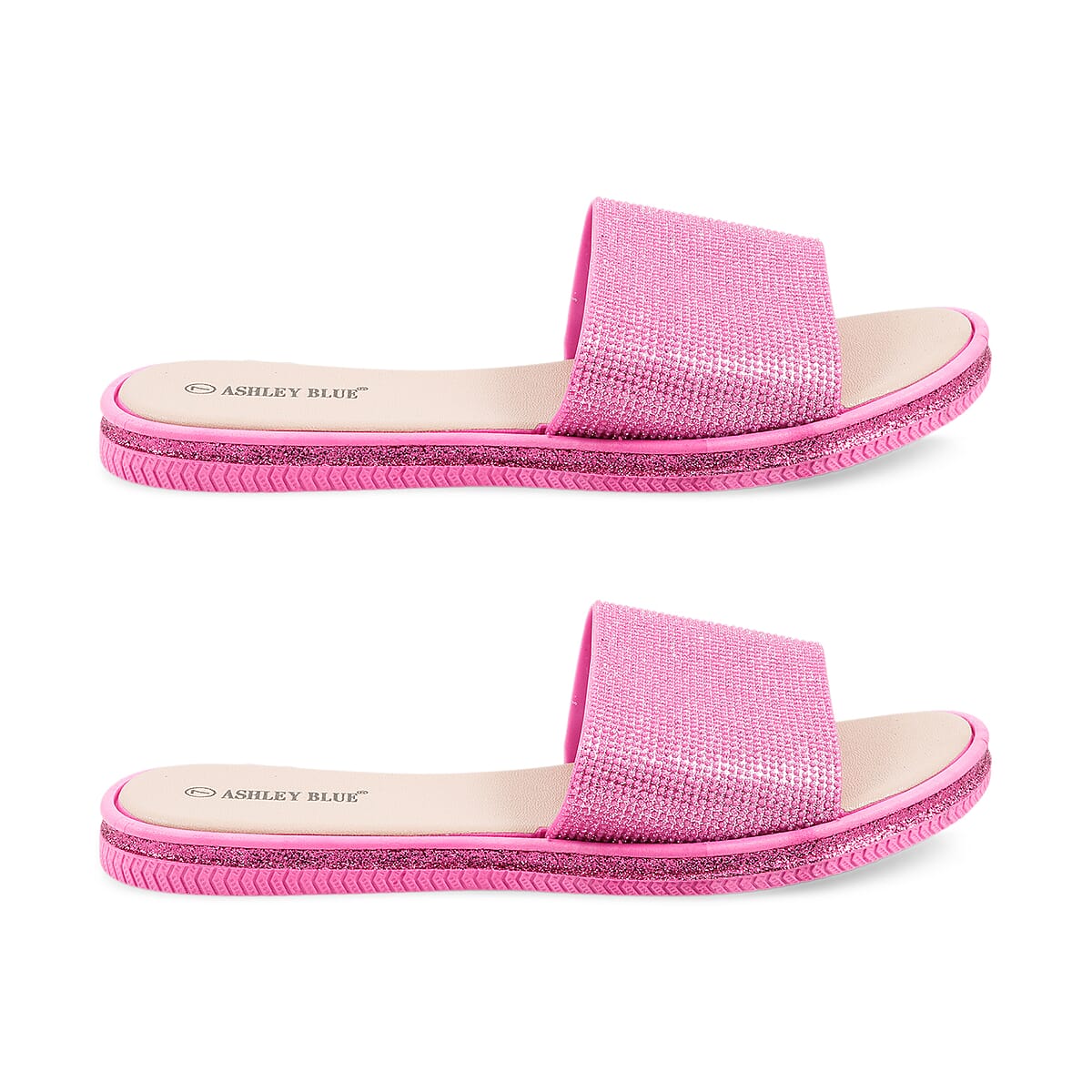 ASHLEY BLUE Pink Rhinestone Slides - Size 9 image number 2