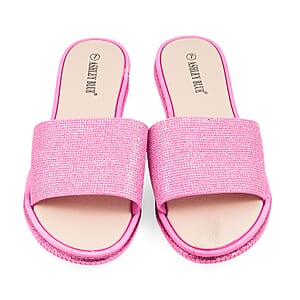 ASHLEY BLUE Pink Rhinestone Slides - Size 10