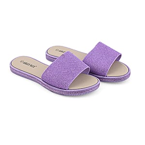 ASHLEY BLUE Lavendar Rhinestone Slides - Size 10