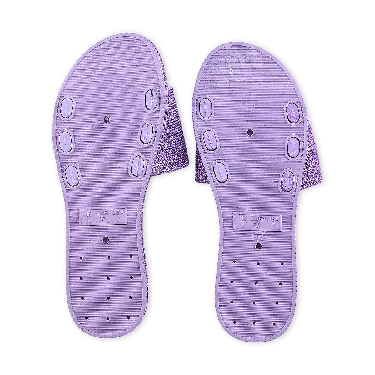 ASHLEY BLUE Lavendar Rhinestone Slides - Size 10 image number 5