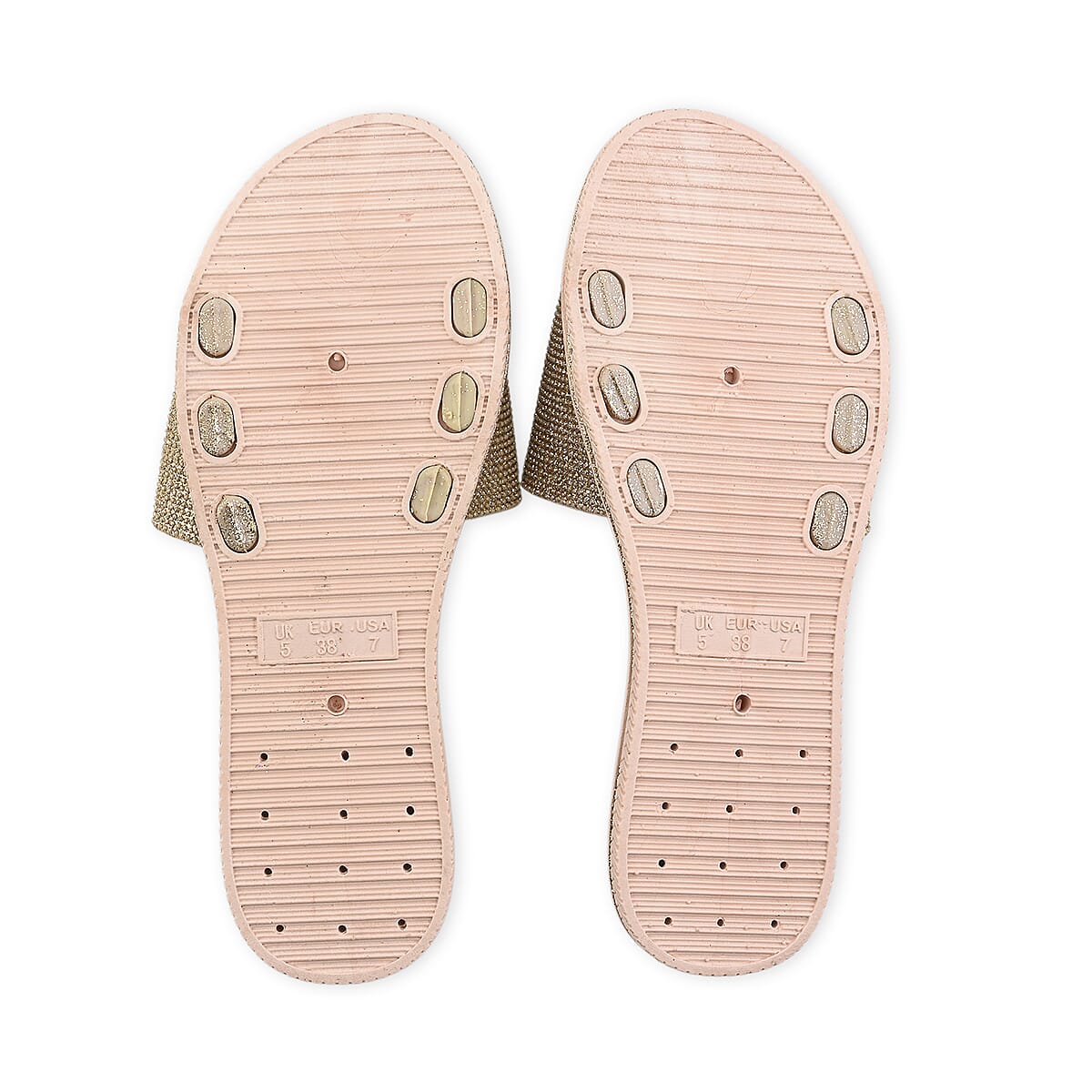 ASHLEY BLUE Gold Rhinestone Slides - Size 6 image number 5