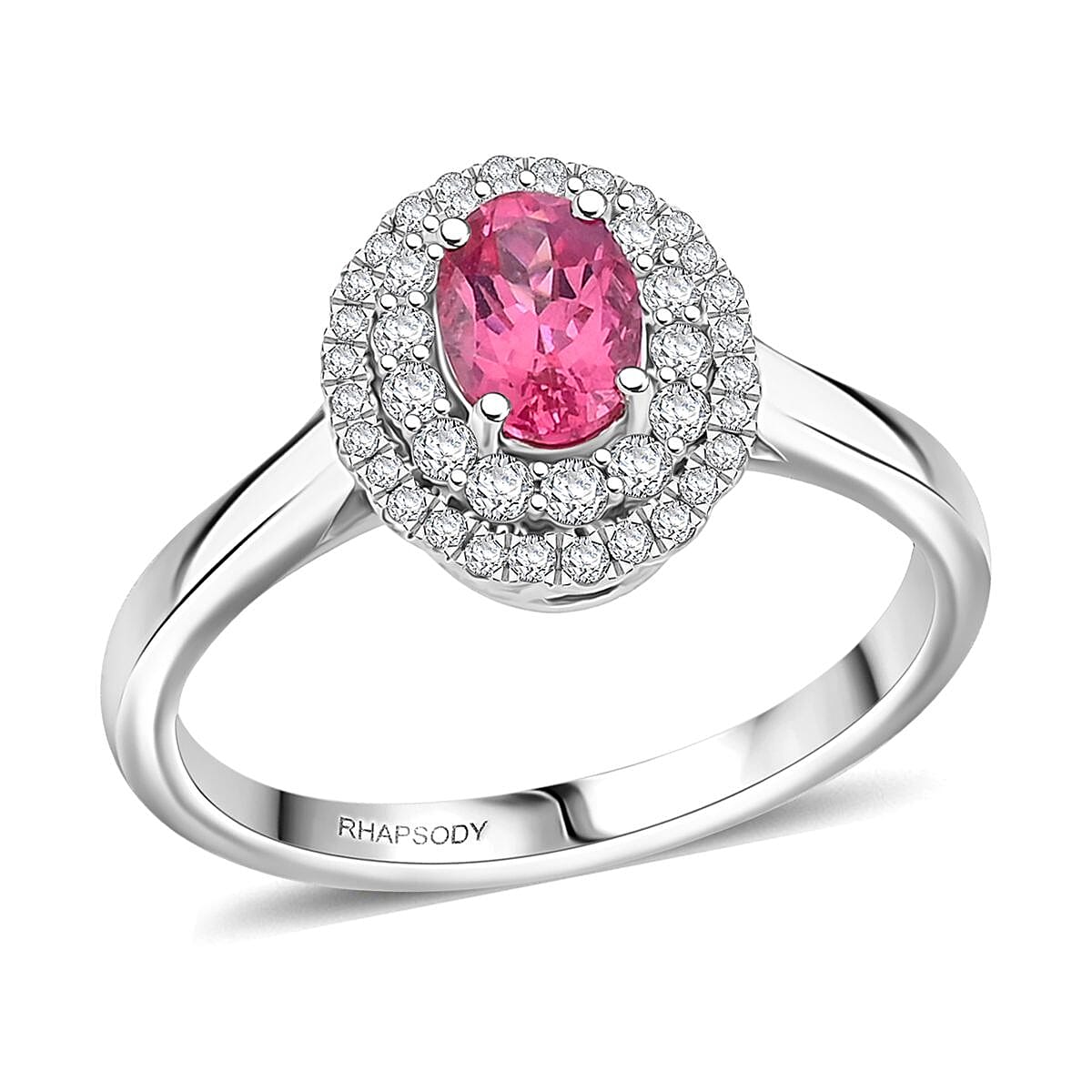 Certified & Appraised Rhapsody AAAA Mahenge Pink Spinel and E-F VS Diamond 1.05 ctw Ring in 950 Platinum (Size 6.0) 5.84 Grams image number 0