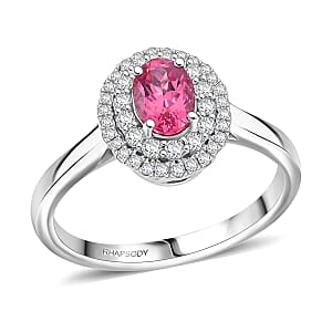 Certified & Appraised Rhapsody AAAA Mahenge Pink Spinel and E-F VS Diamond 1.05 ctw Ring in 950 Platinum (Size 6.0) 5.84 Grams