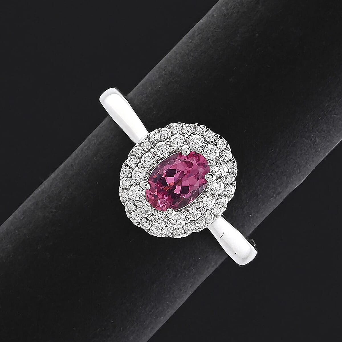Certified & Appraised Rhapsody AAAA Mahenge Pink Spinel and E-F VS Diamond 1.05 ctw Ring in 950 Platinum (Size 6.5) 5.84 Grams image number 1