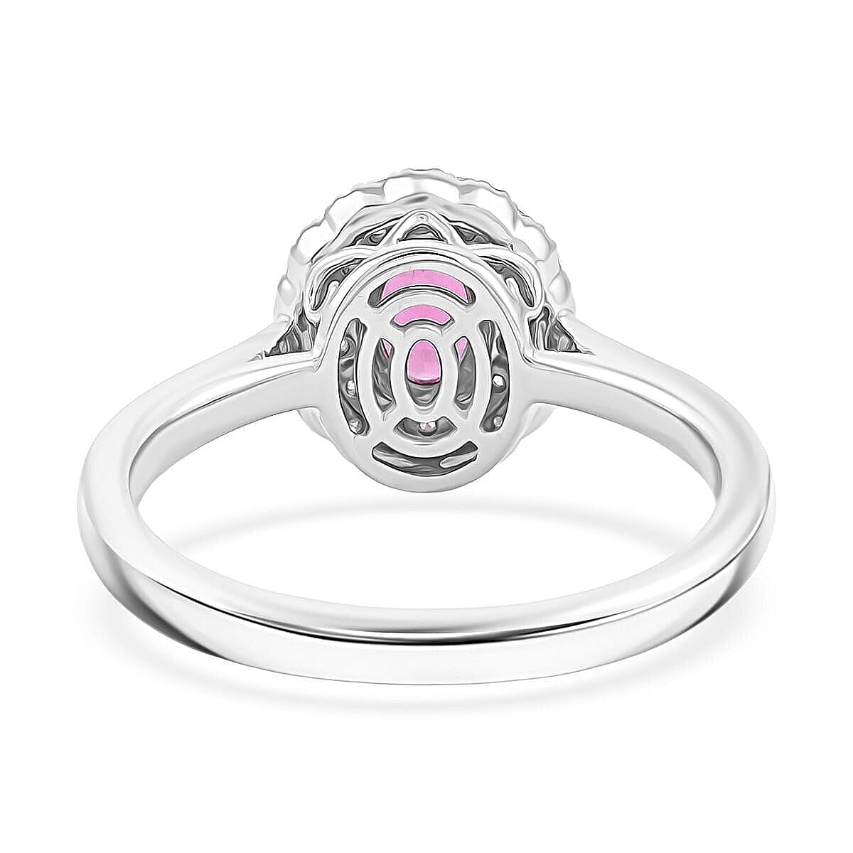 Certified & Appraised Rhapsody AAAA Mahenge Pink Spinel and E-F VS Diamond 1.05 ctw Ring in 950 Platinum (Size 8.5) 5.84 Grams image number 4