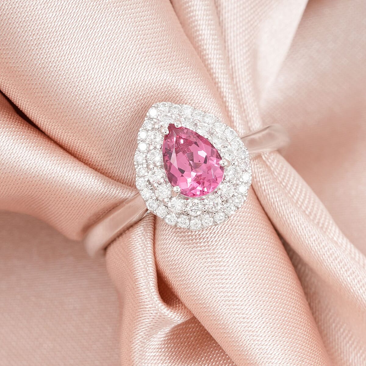 Certified & Appraised Rhapsody AAAA Mahenge Pink Spinel and E-F VS Diamond 1.10 ctw Ring in 950 Platinum (Size 6.0) 6 Grams image number 1