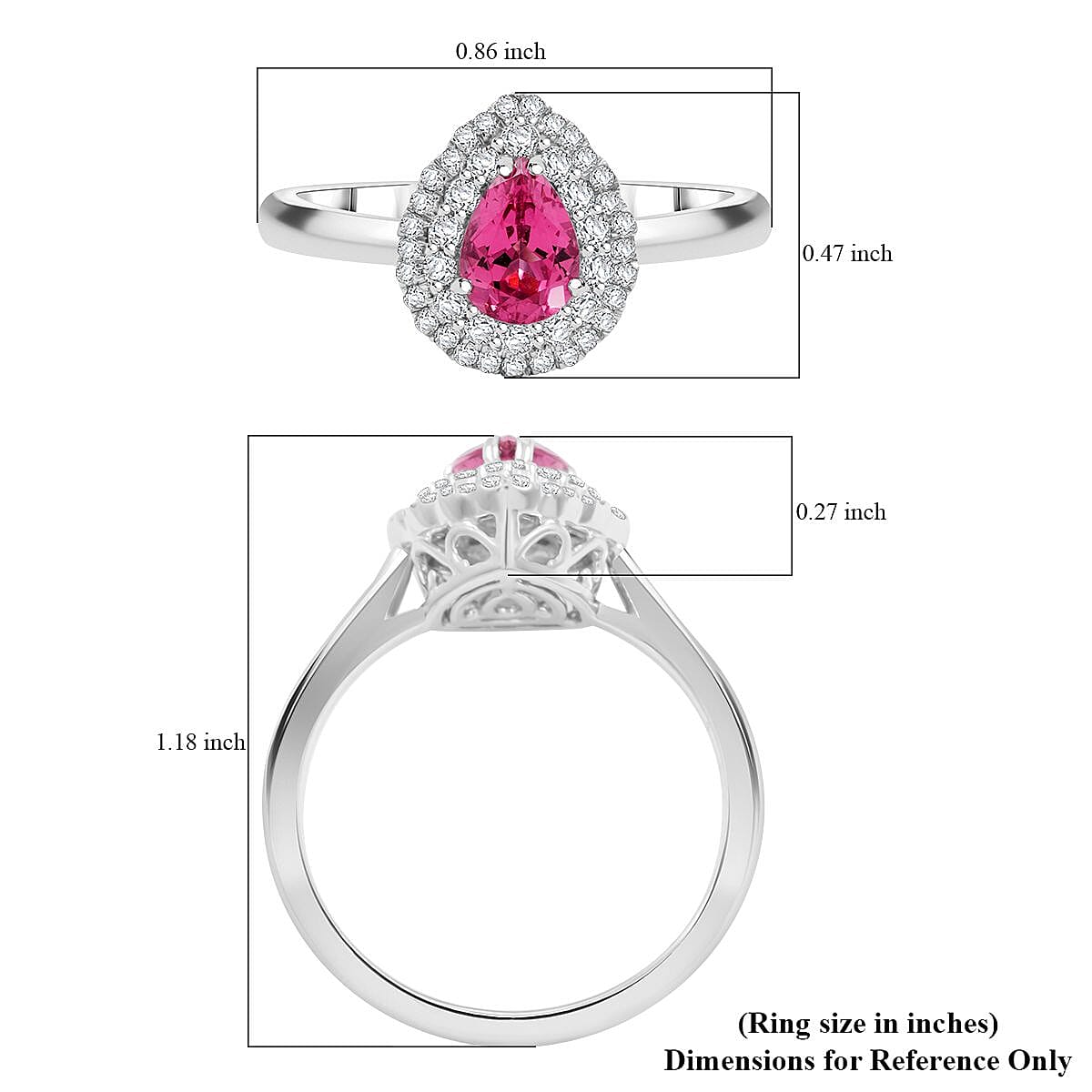 Certified & Appraised Rhapsody AAAA Mahenge Pink Spinel and E-F VS Diamond 1.10 ctw Ring in 950 Platinum (Size 6.0) 6 Grams image number 5