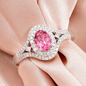 Certified & Appraised Rhapsody AAAA Mahenge Pink Spinel and E-F VS Diamond 1.30 ctw Ring in 950 Platinum (Size 10.0) 6.94 Grams