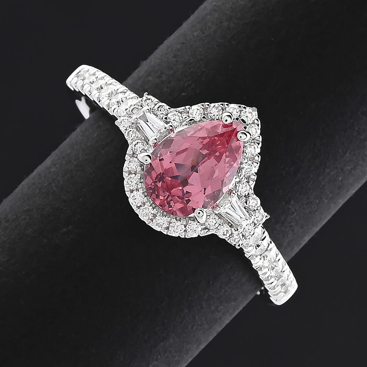 Certified & Appraised Rhapsody AAAA Mahenge Pink Spinel and E-F VS Diamond 1.50 ctw Ring in 950 Platinum (Size 7.0) 5.35 Grams image number 1