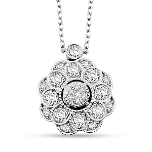 Clarte Petunia Collection Moissanite 0.85 ctw Necklace in Sterling Silver 18 Inches