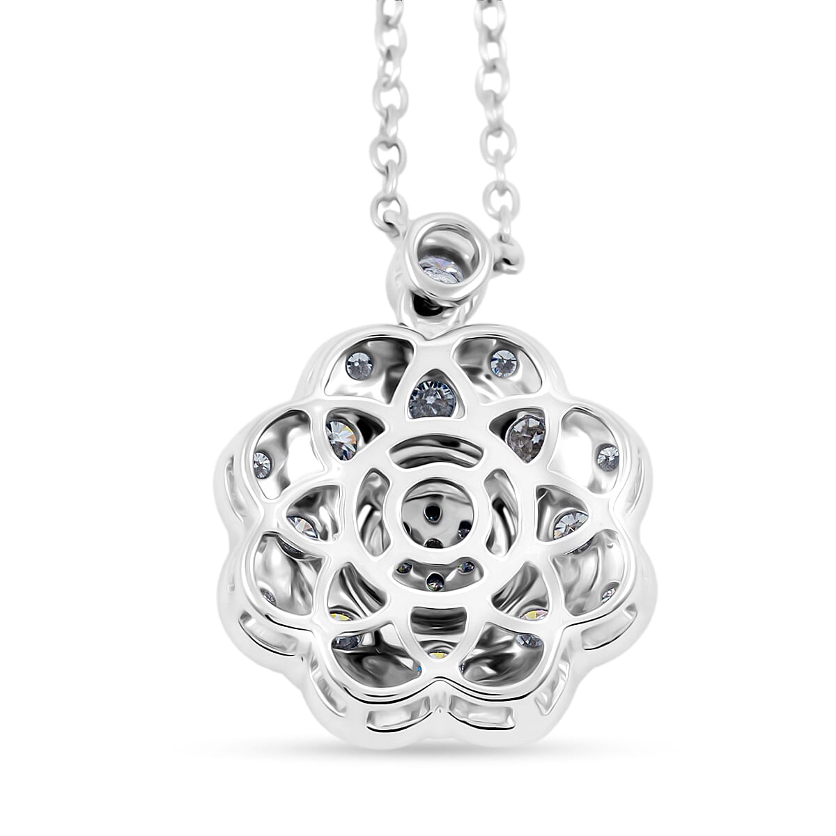 Clarte Petunia Collection Moissanite 0.85 ctw Necklace in Sterling Silver 18 Inches