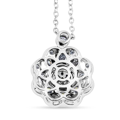 Clarte Petunia Collection Moissanite 0.85 ctw Necklace in Sterling Silver 18 Inches
