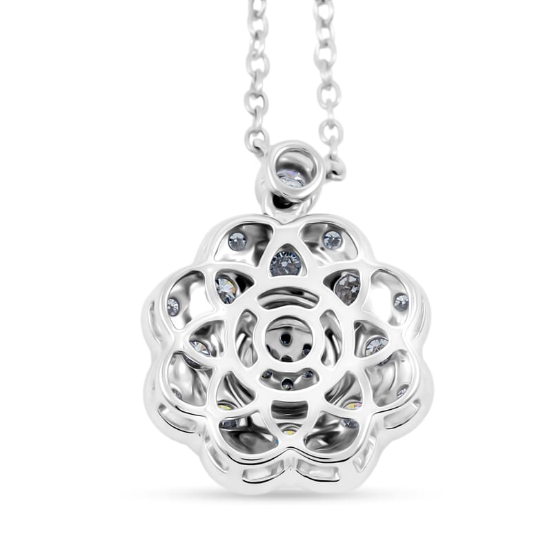 Clarte Petunia Collection Moissanite 0.85 ctw Necklace in Sterling Silver 18 Inches
