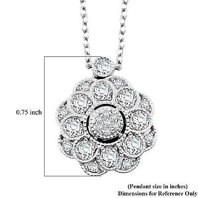 Clarte Petunia Collection Moissanite 0.85 ctw Necklace in Sterling Silver 18 Inches