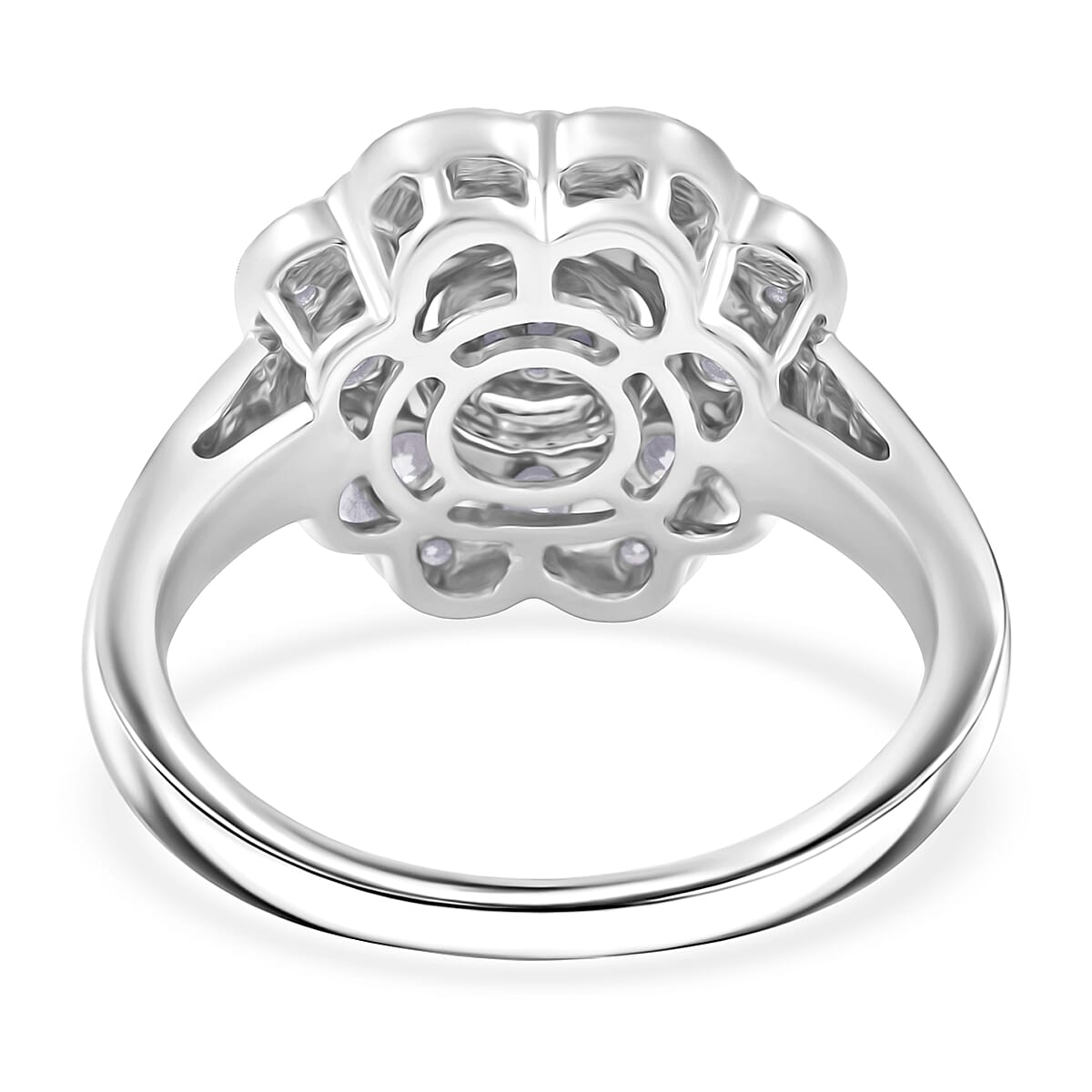 Clarte Petunia Collection Moissanite 0.80 ctw Ring in Sterling Silver (Size 7.0) image number 4