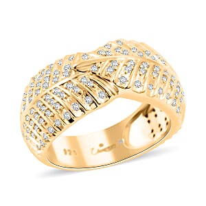 Clarte Fylla Collection Moissanite 0.63 ctw Ring in 14K Yellow Gold Over Sterling Silver (Size 10.0)