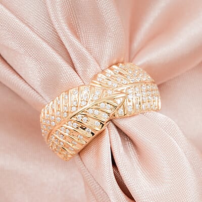 Clarte Fylla Collection Moissanite 0.63 ctw Ring in 14K Yellow Gold Over Sterling Silver (Size 10.0)