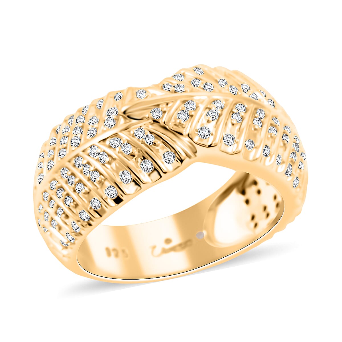 Clarte Fylla Collection Moissanite 0.63 ctw Ring in 14K Yellow Gold Over Sterling Silver (Size 5.0) image number 0