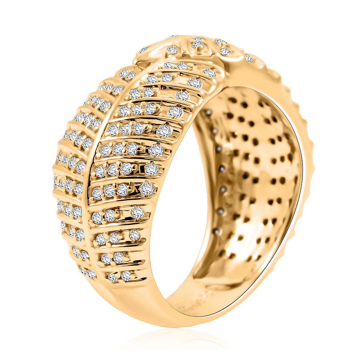 Clarte Fylla Collection Moissanite 0.63 ctw Ring in 14K Yellow Gold Over Sterling Silver (Size 7.0) image number 3