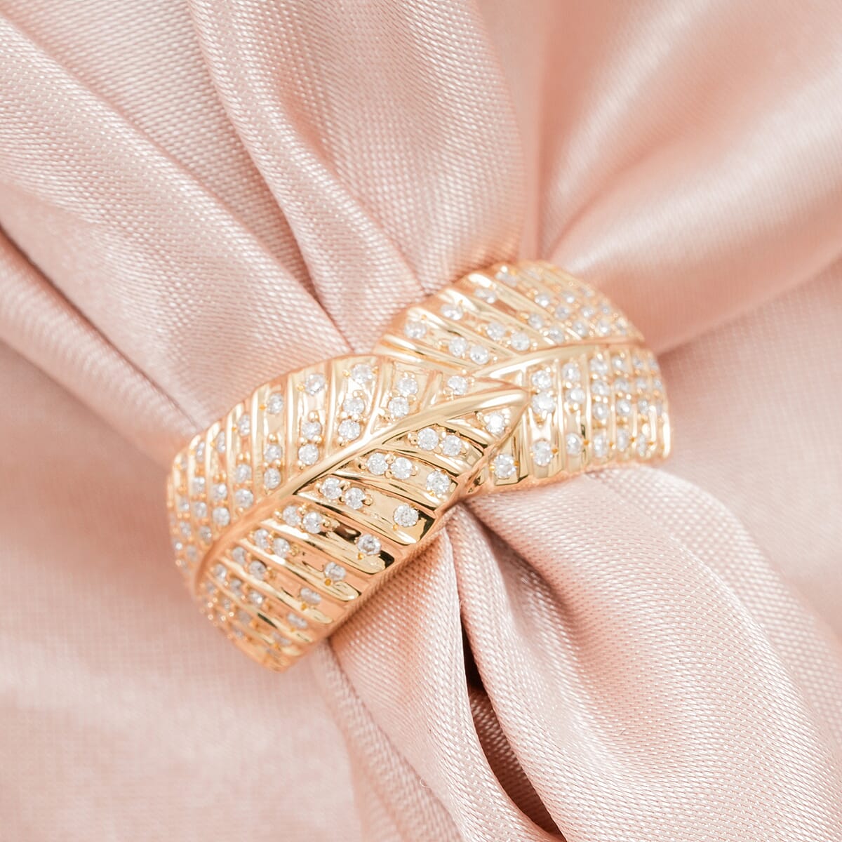 Clarte Fylla Collection Moissanite 0.63 ctw Ring in 14K Yellow Gold Over Sterling Silver (Size 8.0) image number 1