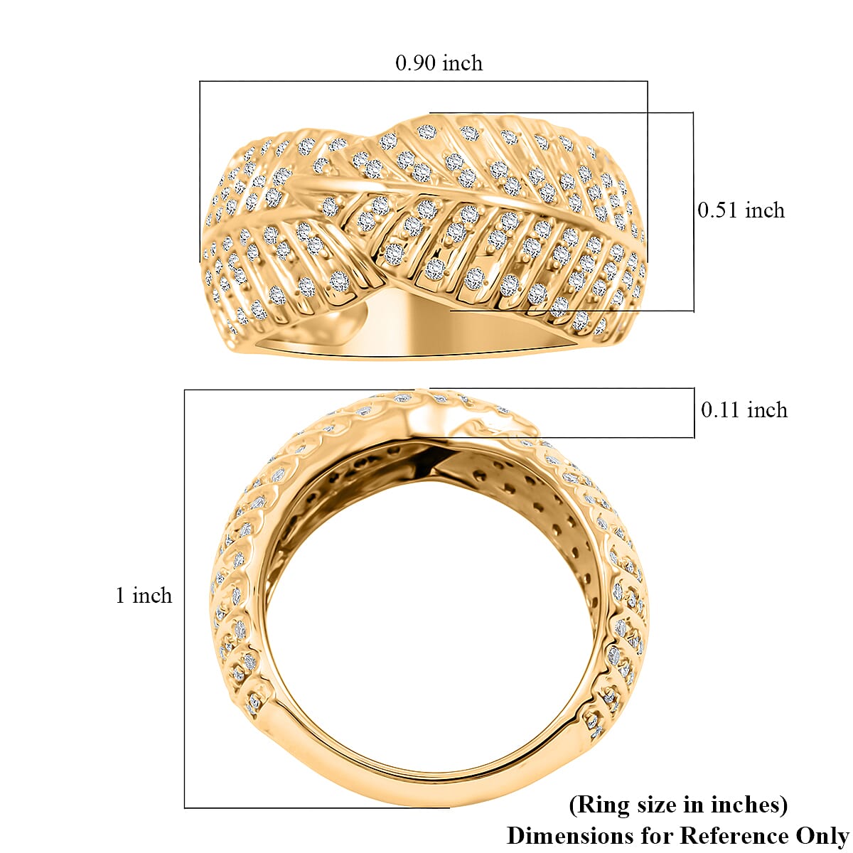 Clarte Fylla Collection Moissanite 0.63 ctw Ring in 14K Yellow Gold Over Sterling Silver (Size 8.0) image number 4