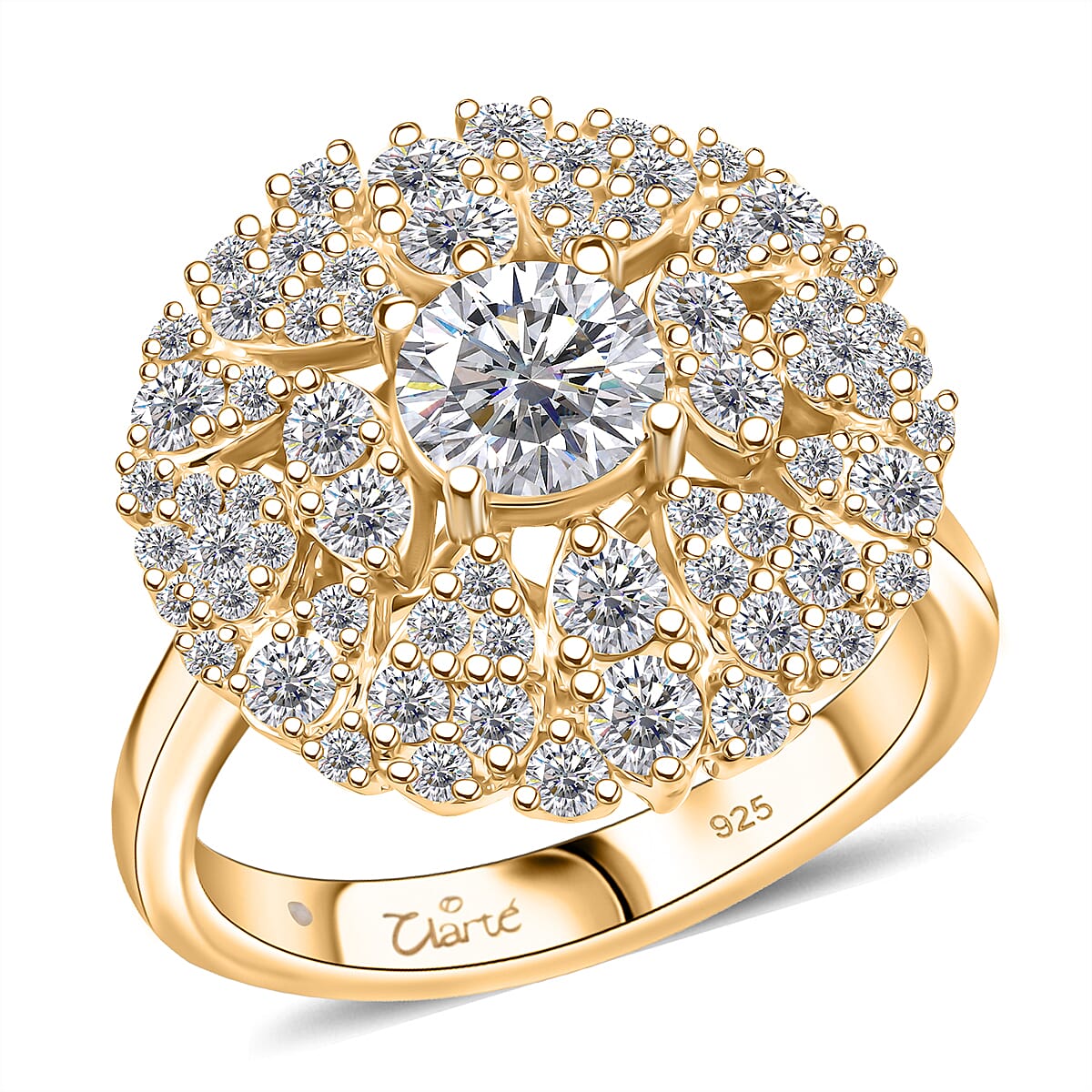 Clarte Corsage Collection Moissanite 2.05 ctw Ring in 14K Yellow Gold Over Sterling Silver (Size 10.0) image number 0