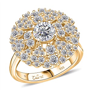 Clarte Corsage Collection Moissanite 2.05 ctw Ring in 14K Yellow Gold Over Sterling Silver (Size 10.0)