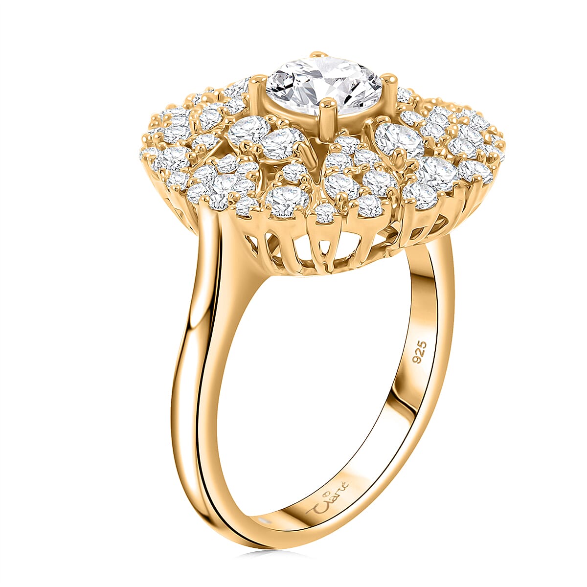 Clarte Corsage Collection Moissanite 2.05 ctw Ring in 14K Yellow Gold Over Sterling Silver (Size 10.0) image number 3