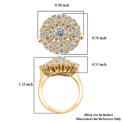 Clarte Moissanite Corsage Collection Ring in 14K YG Over Sterling Silver 2.05 ctw (Size 10.0)