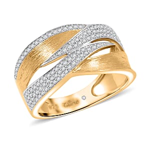 Clarte Solis Collection Moissanite 0.45 ctw Ring in 14K YG Over and Sterling Silver (Size 10.0)