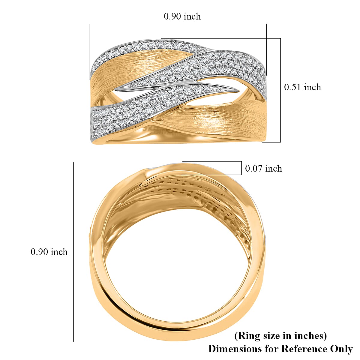 Clarte Moissanite Solis Collection Ring in 14K YG Over Sterling Silver 0.45 ctw (Size 6.0)