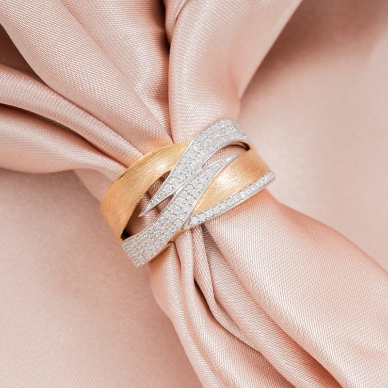 Clarte Moissanite Solis Collection Ring in 14K YG Over Sterling Silver 0.45 ctw (Size 7.0)