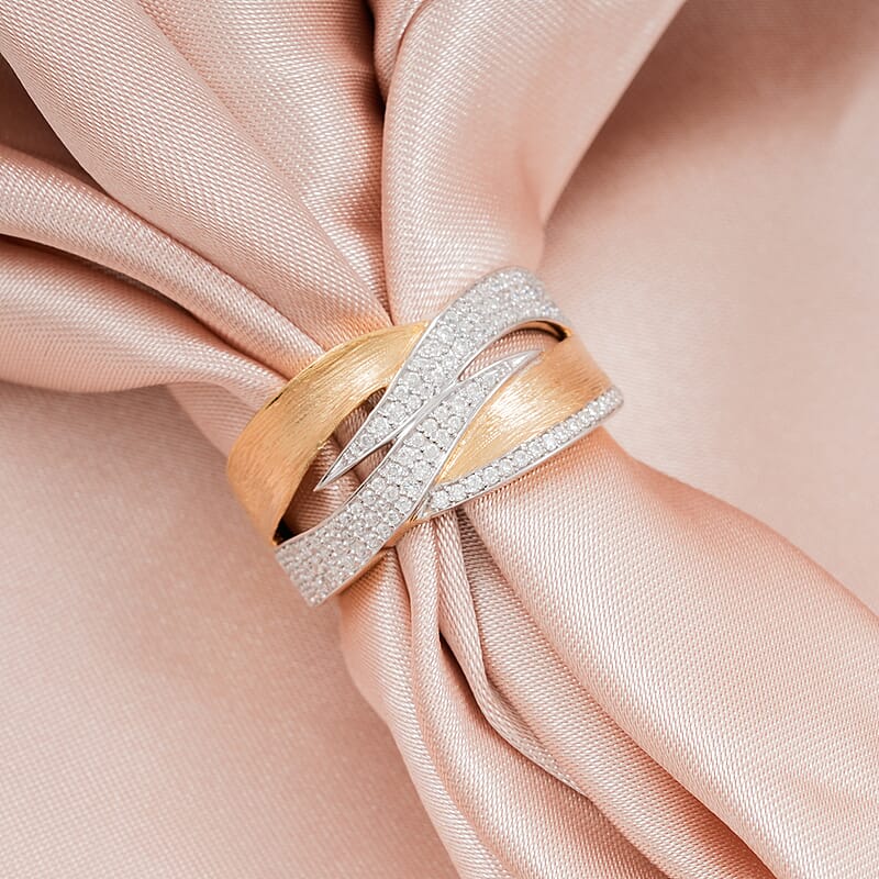 Clarte Moissanite Solis Collection Ring in 14K YG Over Sterling Silver 0.45 ctw (Size 7.0)