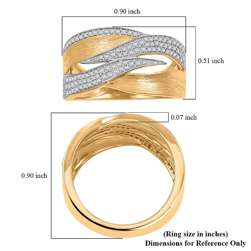 Clarte Moissanite Solis Collection Ring in 14K YG Over Sterling Silver 0.45 ctw (Size 7.0)