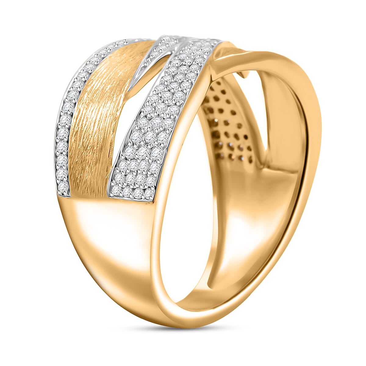 Clarte Moissanite Solis Collection Ring in 14K YG Over Sterling Silver 0.45 ctw (Size 9.0) image number 3