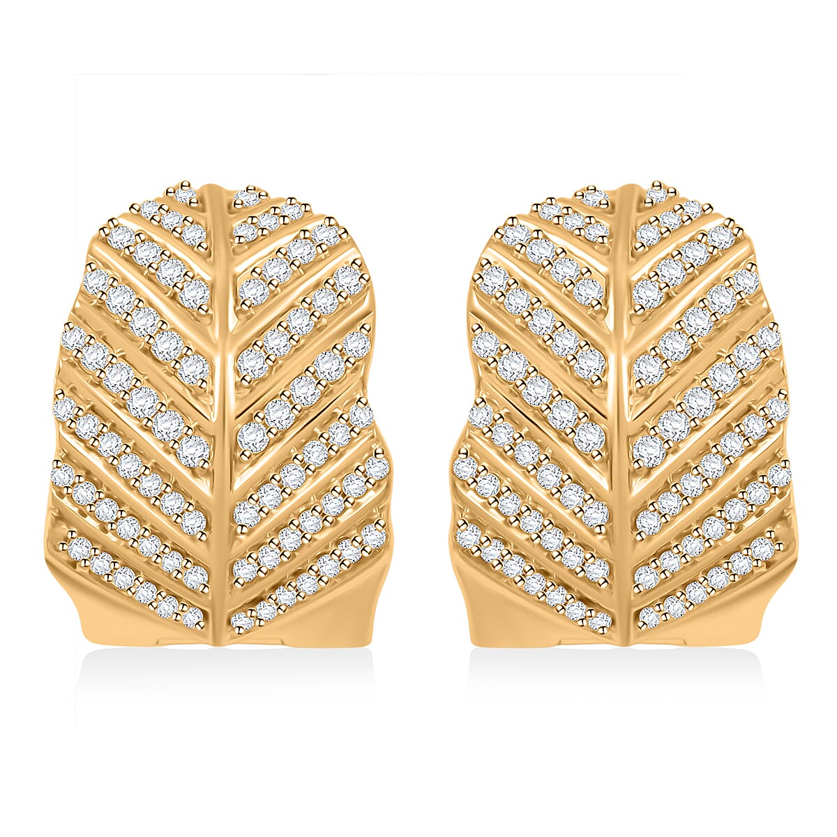 Clarte Fylla Collection Moissanite 0.56 ctw Huggies Earrings in 14K Yellow Gold Over Sterling Silver image number 0