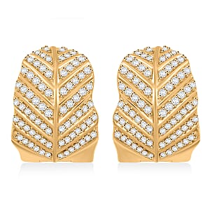 Clarte Fylla Collection Moissanite 0.56 ctw Huggies Earrings in 14K Yellow Gold Over Sterling Silver
