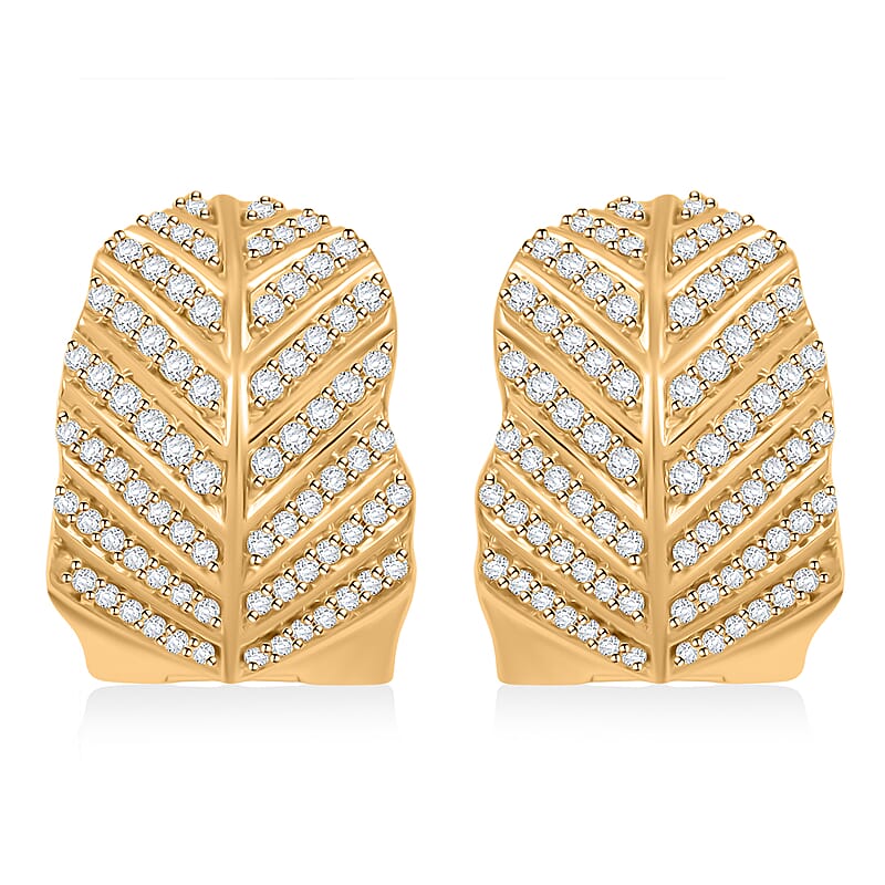 Clarte Fylla Collection Moissanite 0.56 ctw Huggies Earrings in 14K Yellow Gold Over Sterling Silver