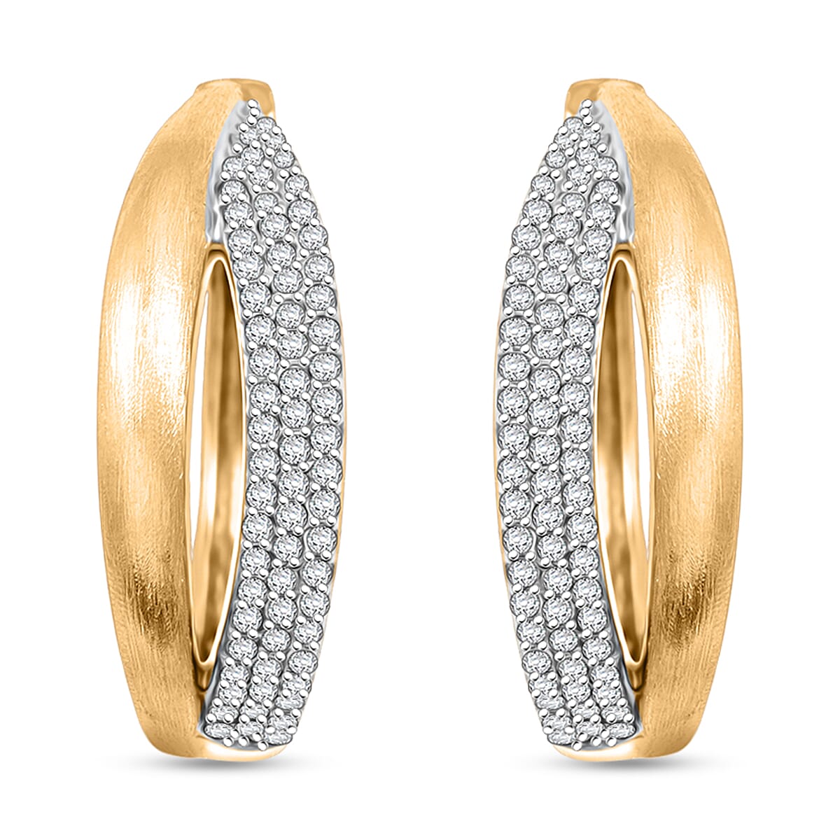 Clarte Solis Collection Moissanite 0.47 ctw Hoop Earrings in 14K Yellow Gold Over Sterling Silver image number 0