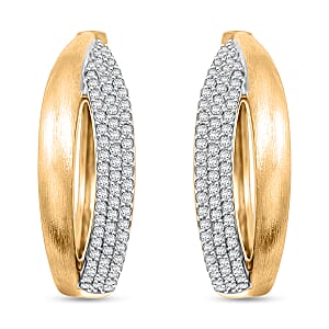 Clarte Solis Collection Moissanite 0.47 ctw Hoop Earrings in 14K Yellow Gold Over Sterling Silver