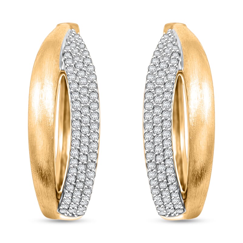 Clarte Solis Collection Moissanite 0.47 ctw Hoop Earrings in 14K Yellow Gold Over Sterling Silver