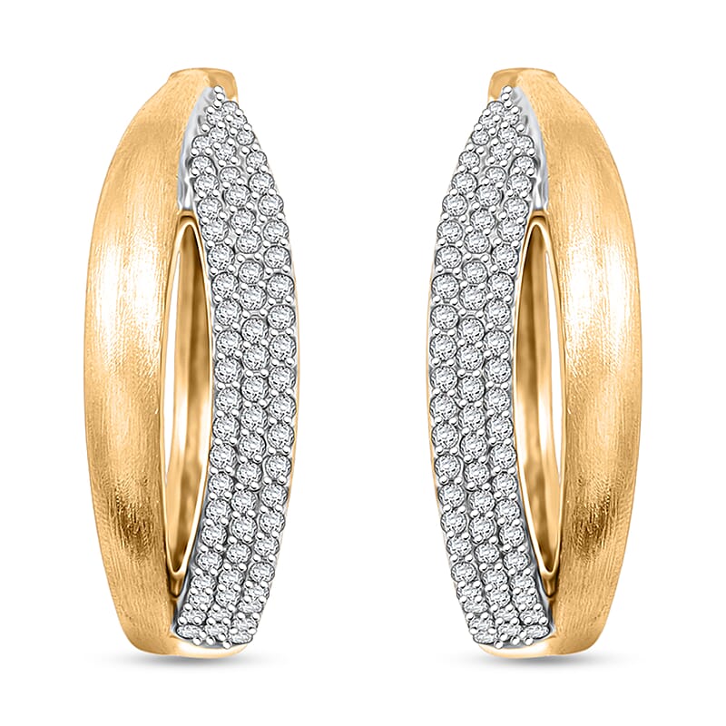 Clarte Solis Collection Moissanite 0.47 ctw Hoop Earrings in 14K Yellow Gold Over Sterling Silver