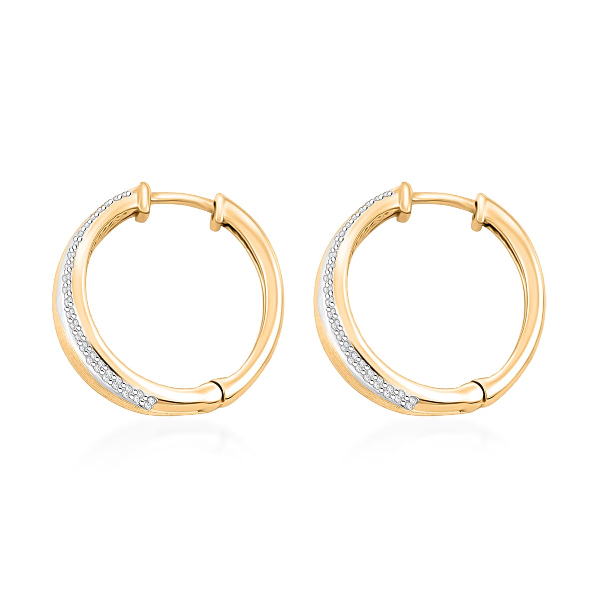 Clarte Solis Collection Moissanite 0.47 ctw Hoop Earrings in 14K Yellow Gold Over Sterling Silver image number 3