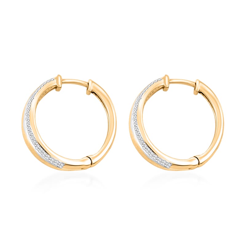 Clarte Solis Collection Moissanite 0.47 ctw Hoop Earrings in 14K Yellow Gold Over Sterling Silver