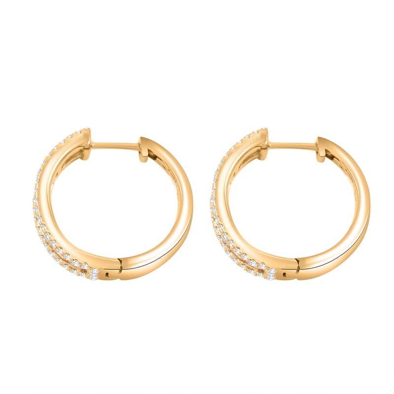 Clarte Prima Collection Multi Sapphire and Moissanite 2.90 ctw Earrings in 14K Yellow Gold Over Sterling Silver